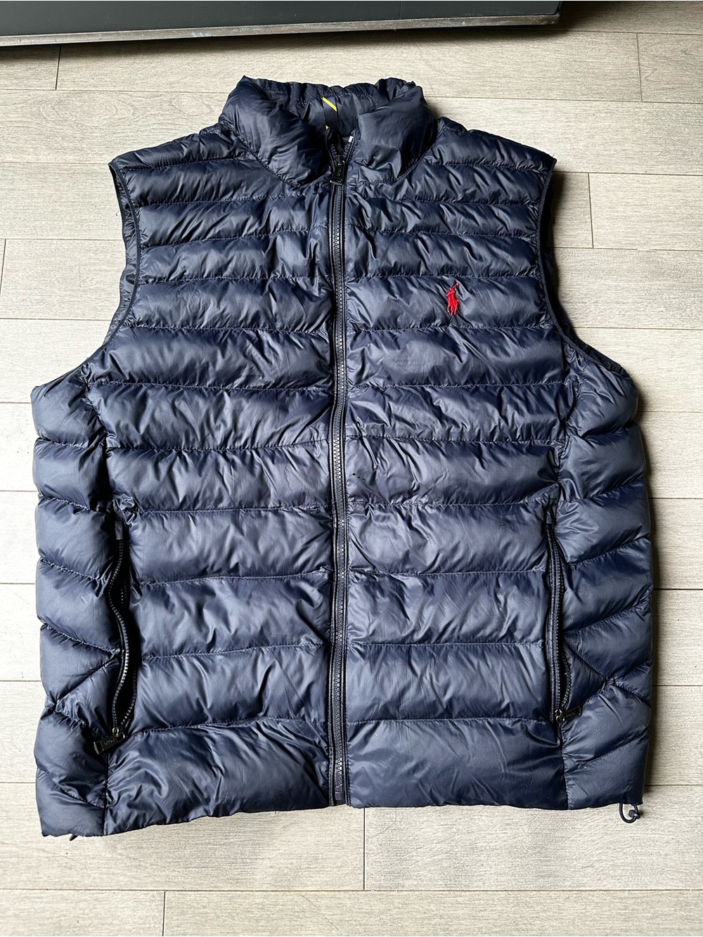 Polo Ralph Lauren Men's Packable Water Repellent Down Vest Navy Blue Sz Medium